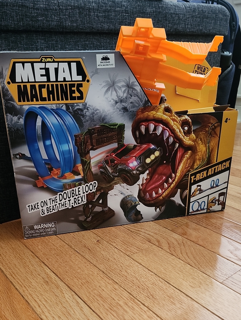 Metal Machines T-Rex Attack Playset - Blue & Orange